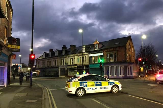 The scene in London Road, following a ram raid at The Chapel Jewellers. Picture: Dan Hayes