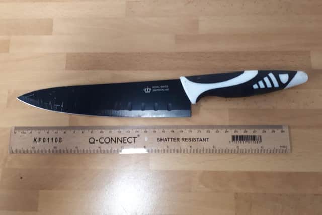 One of the knives recovered by police in Richmond, Sheffield