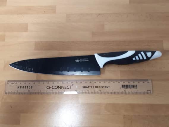One of the knives recovered by police in Richmond, Sheffield