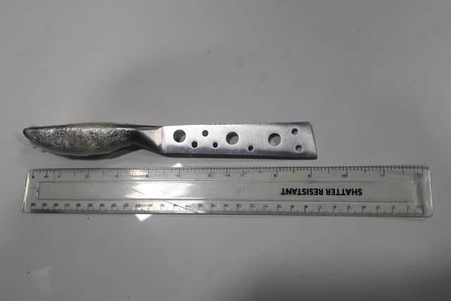 The other knife recovered after a police chase through Richmond, Sheffield