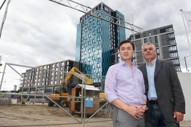 Jerry Cheung, founder of the China UK Business Incubator (CUBI) with Martin McKervey at the New Era Square site