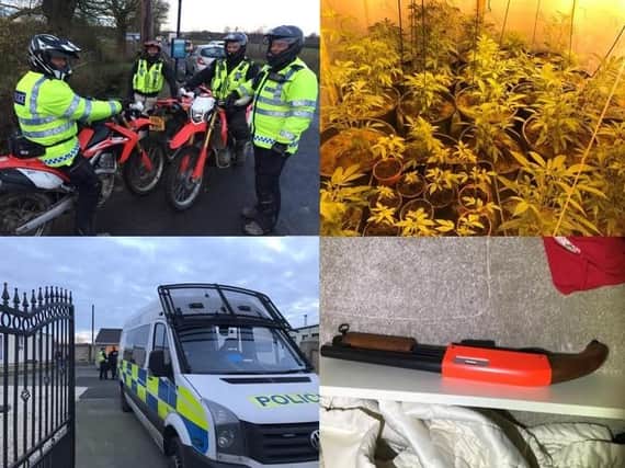 Police carrying out dawn drugs raids in Thorne, Doncaster, and some of the drugs and weapons they recovered