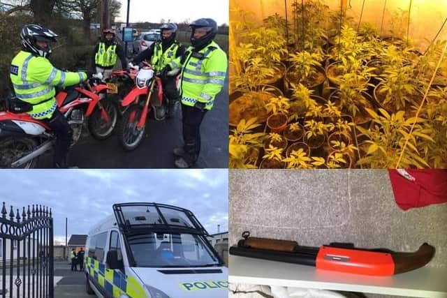 Police carrying out dawn drugs raids in Thorne, Doncaster, and some of the drugs and weapons they recovered