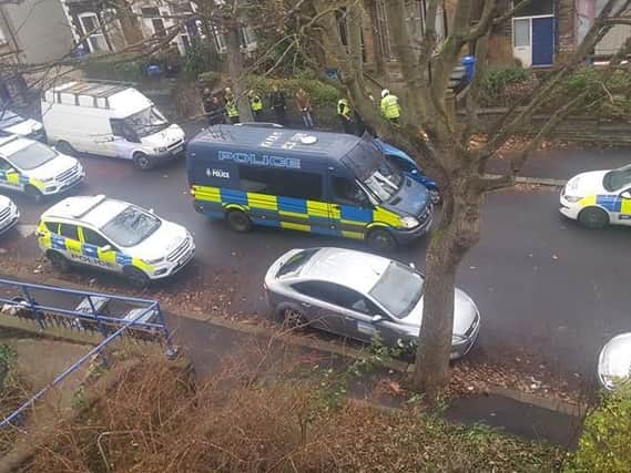 Police on Abbeyfield Road this afternoon