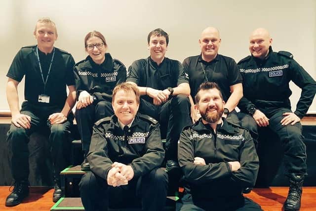 Officers at the inter-city meeting about combating spice use, organised by police in Sheffield
