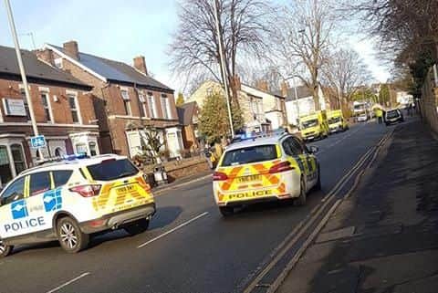 Emergency services dealt with a collision in Pitsmoor earlier today