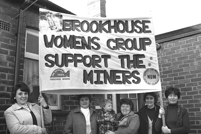 Brookhouse and Fence Womens Support Group pictured during the Miners Strike on March 6, 1985