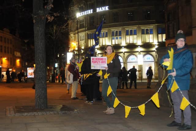 Protesters formed a human chain around Sheffield Town Hall