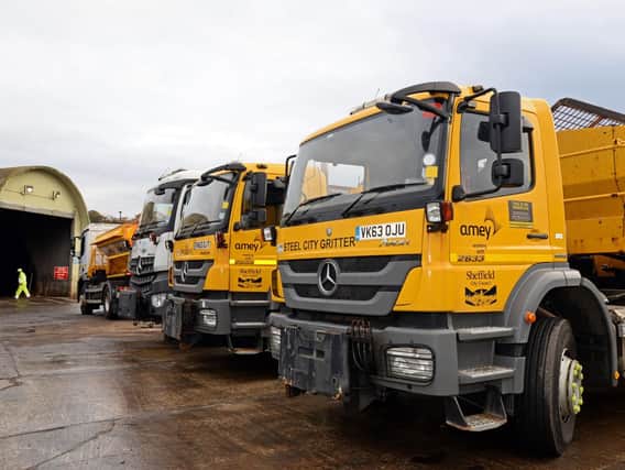 Sheffield Gritters on standby at the Olive Grove Depot. Picture: Marie Caley