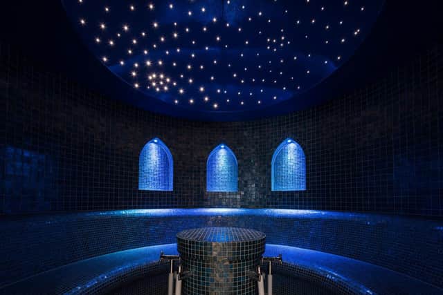 The steam room has a tropical heat for ultimate relaxation