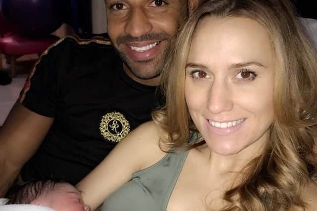 Kell Brook, wife Lindsey Myers and baby Vienna.