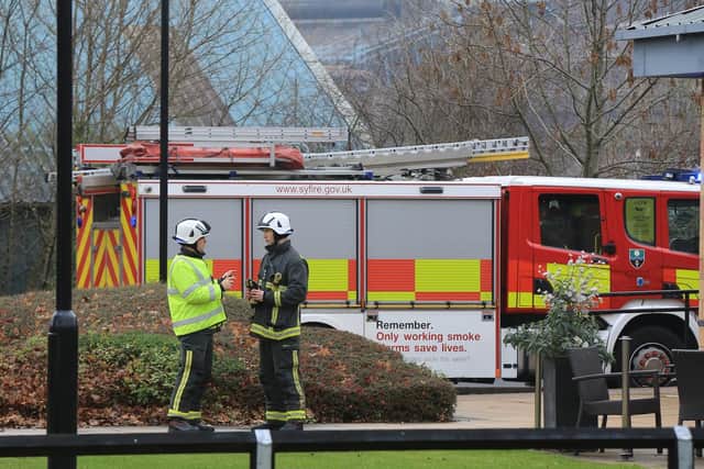 A fire broke out the Harvester restaurant at the Centertainment complex in Sheffield