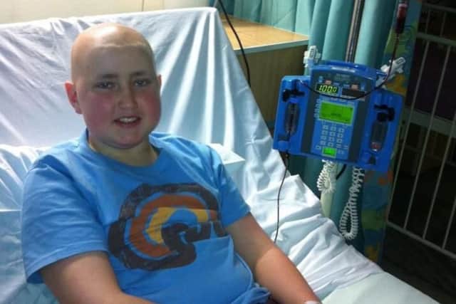 Andrew during his treatment at Sheffield Children's Hospital, aged 13 in 2012. Picture: Davies family/SWNS