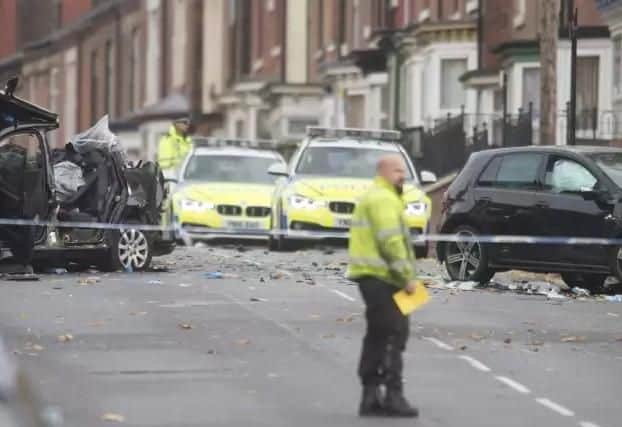 The scene of the collision in Main Road, Darnall