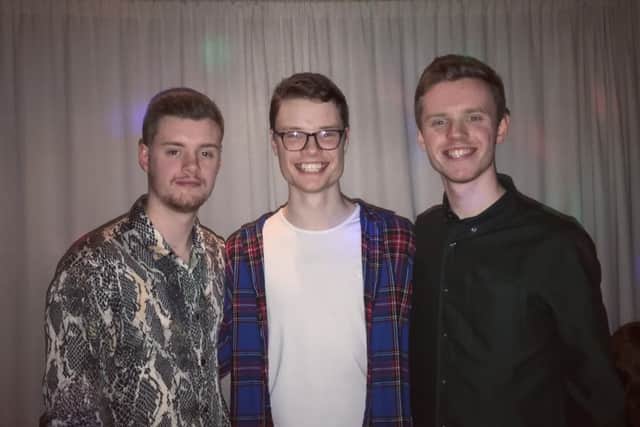 Lewis, Joe and Charlie at their 21st birthday party