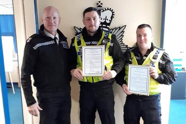 Sheffield's District Commander, Stuart Barton, praised PCSOs Craig Holmes and Lee Gould for their efforts to detain a suspected drug dealer