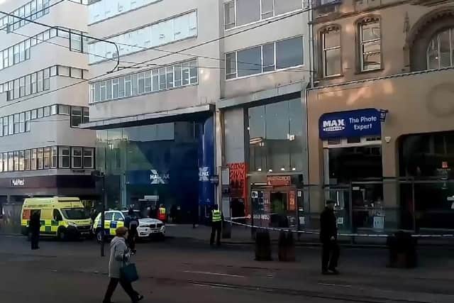 Police and paramedics at the scene.