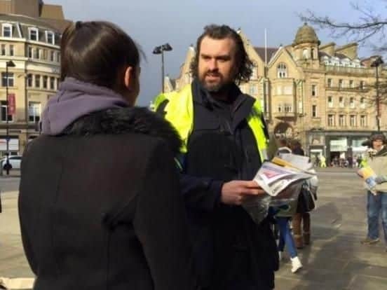 Jon McClure selling the Big Issue as part of the event in a previous year