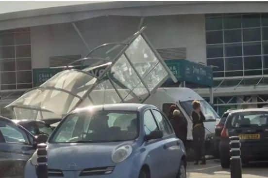 A man remains in police custody after a crash at Asda in Handworth yesterday
