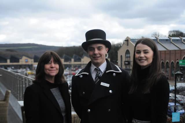 Amanda Holmes, communication director; Connor Price, a beadle at Fox Valley and Emily Hughes, PR executive, pictured at Fox Valley Shopping Centre.