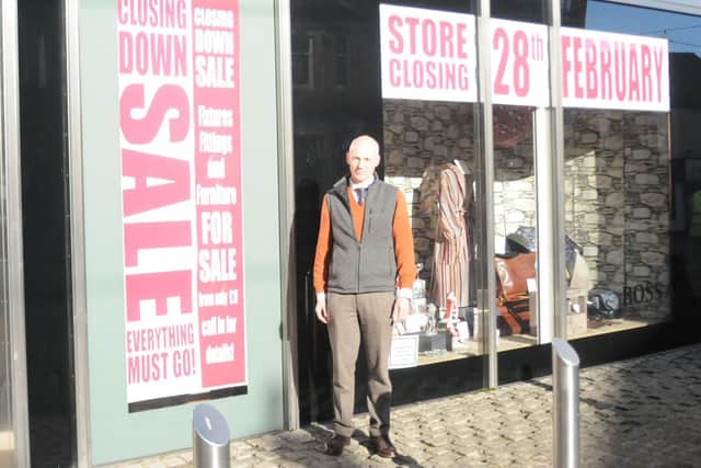 Cristian Sinclair, of Sinclair's outside the Glossop Road store, which will close on February 28.