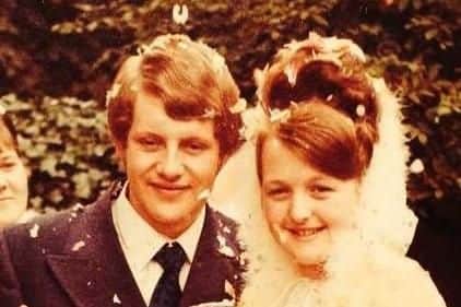 Brian and Barbara Fletcher on their wedding day