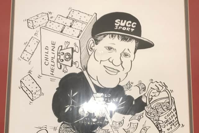 A caricature presented to Brian in recognition of his fundraising efforts