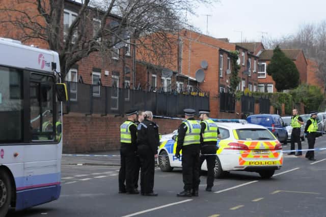 A police cordon in place on Ellesmere Road, Burngreave. Picture: Sam Cooper / The Star.