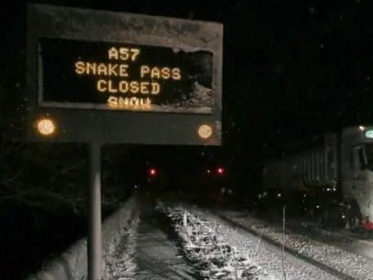 The Snake Pass is closed this morning due to snow