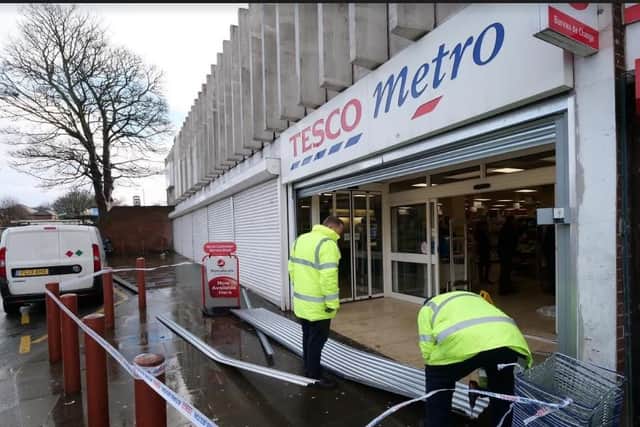 Ram raiders tried to gain entry to the Tesco store in Southey
