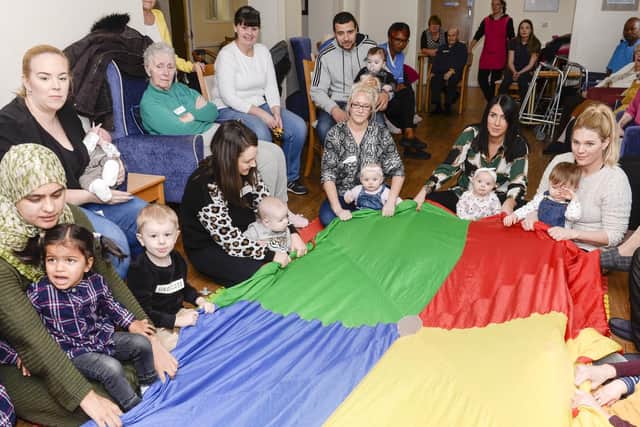 Darnall view care Home and toddler group music and sing a long session