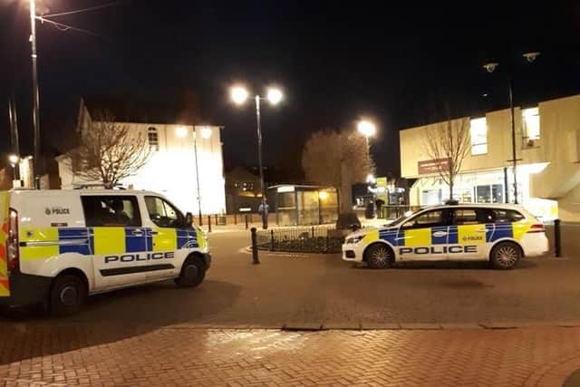 Police in Wath town centre. Picture: Rotherham North NHP