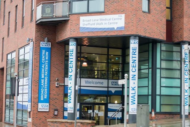 The NHS walk-in centre on Broad Lane in Sheffield city centre.