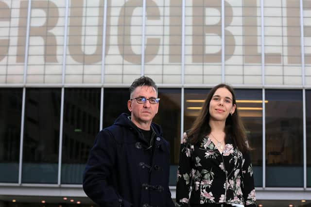 Standing at the Sky's Edge launch at the Crucible Theatre in Sheffield. Pictured is writer Chris Bush and Richard Hawley. Picture: Chris Etchells
