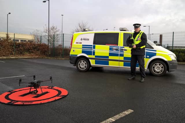 Assistant Chief Constable David Hartley with a drone