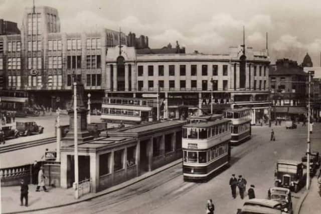 Fitzalan Square with the public toilets, bottom left