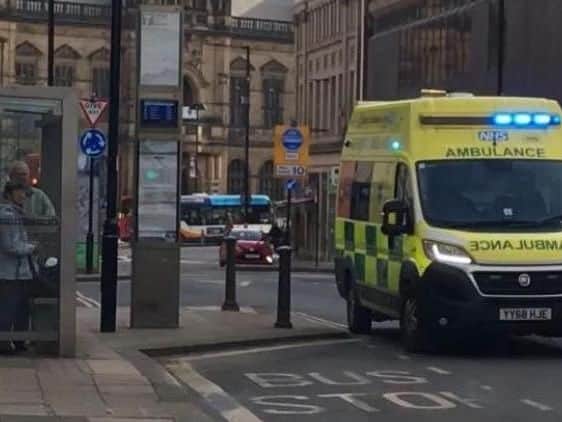A man was attacked at a bus stop in Sheffield city centre