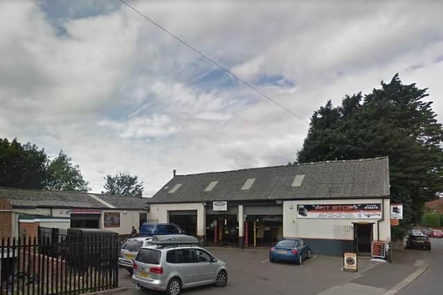 A man was attacked by another man with a knife on this garage forecourt in Rotherham yesterday