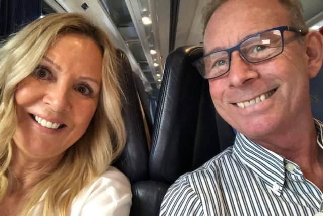 Garry Wright and his wife Denise on their way to Istanbul for his cancer treatment