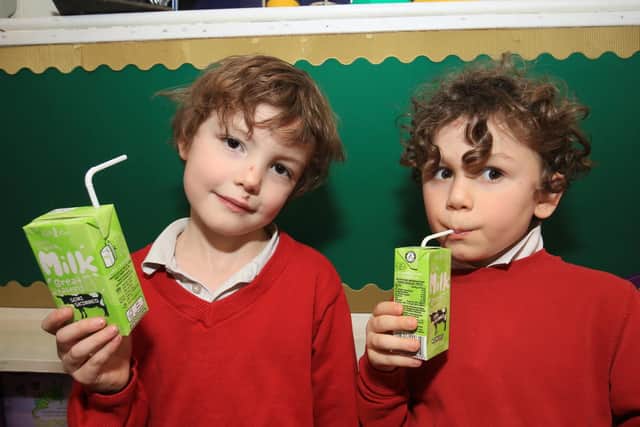 School focus Hunters Bar infants are taught about healthy eating and emotional well being. Pictured are Benjamin, six, and Wilfred, five.