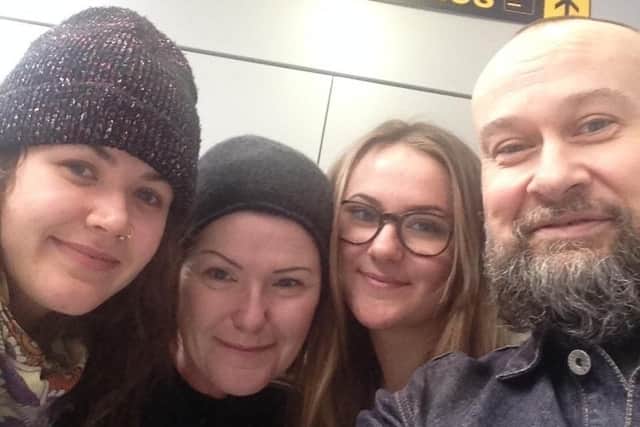 Beth Anderson and Izzy Squire with parents Tracy Dodd and David Squire - the last time they saw each other before the half-sisters died in Vietnam on February 26, 2016.