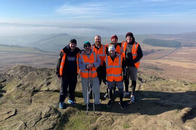 Sheffield Steelers staff pictured during their walk from Sheffield to Manchester. Picture: Dave Simms.