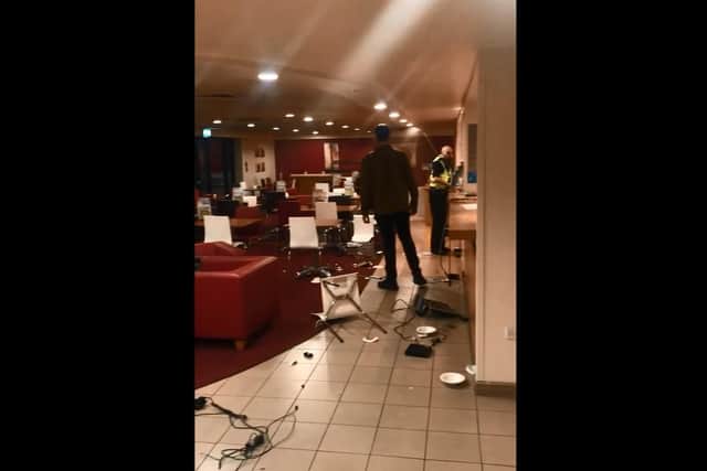 A naked man trashed a hotel in Sheffield city centre