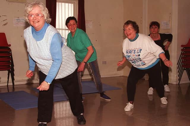 Betty Smalley pictured with fellow keep fit enthusiasts Cynthia Brittain, Barbara Butler and Susan Lawrence