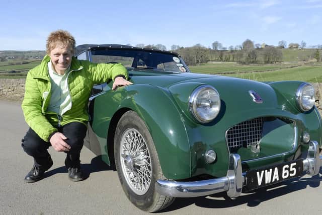 Mal Bishop of Spurr Cars at Loxley who wants to find a Sheffield buyer for this Sheffield registered Triumph TR2