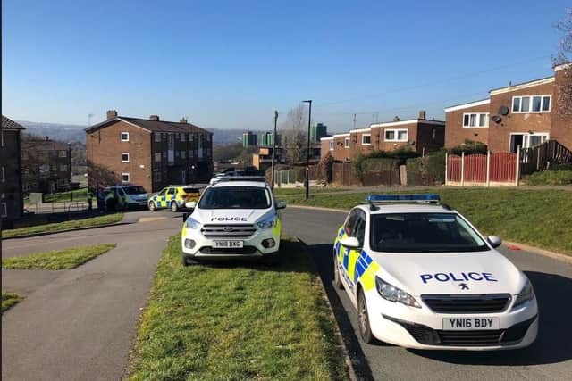 There are a number of police vehicles in Gleadless Valley this afternoon
