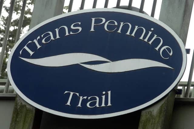 A familiar badge marking the Trans Pennine Trail in 2006