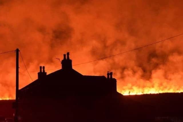 A fire raged on Saddleworth Moor overnight
