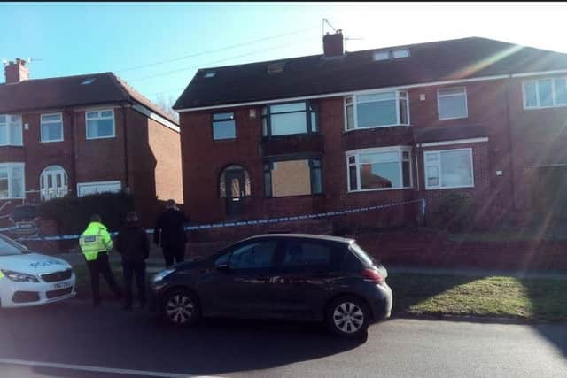 A house in Fox Hill Road is cordoned off and under police guard this morning (Picture: Lee Peace)