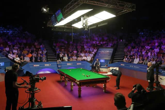 Mark Williams and John Higgins in the final of 2018 Betfred World Championship at The Crucible, Sheffield. Picture: Richard Sellers/PA Wire